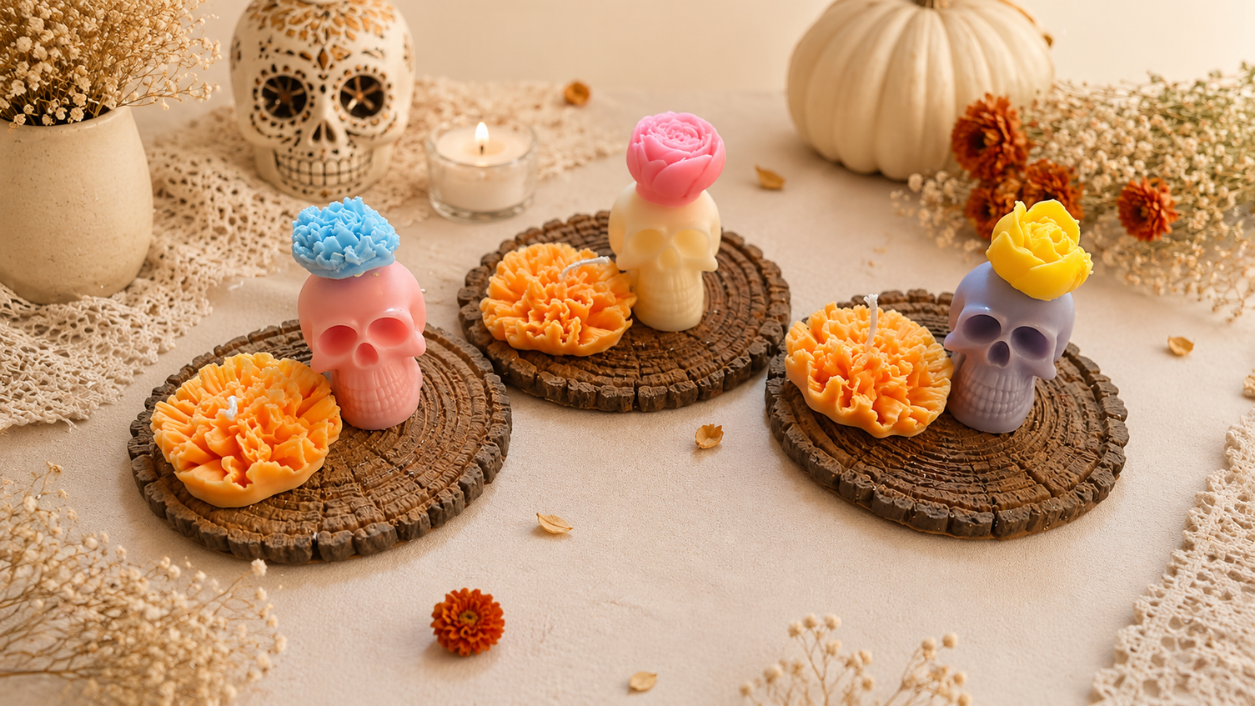 Calaverita con Cempasúchil